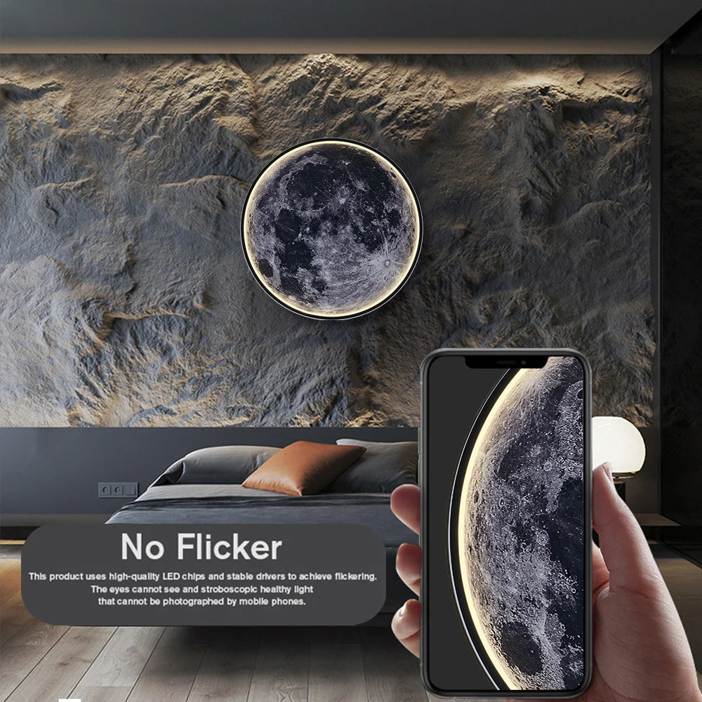 Moon Wall Light 3D Mural high quality LED 