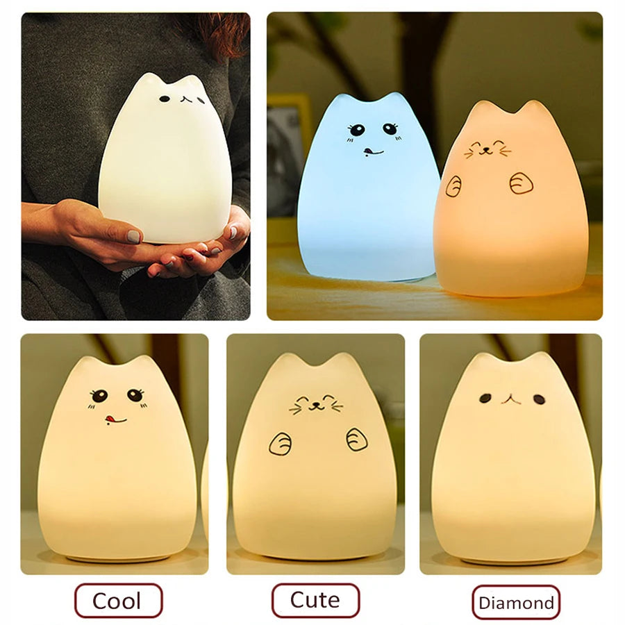 Cute Cat Silicone Lamp