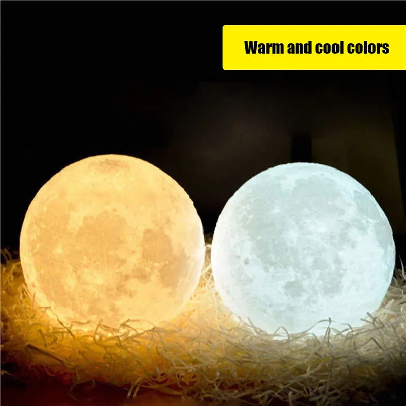 3D LED Print Moon Lamp