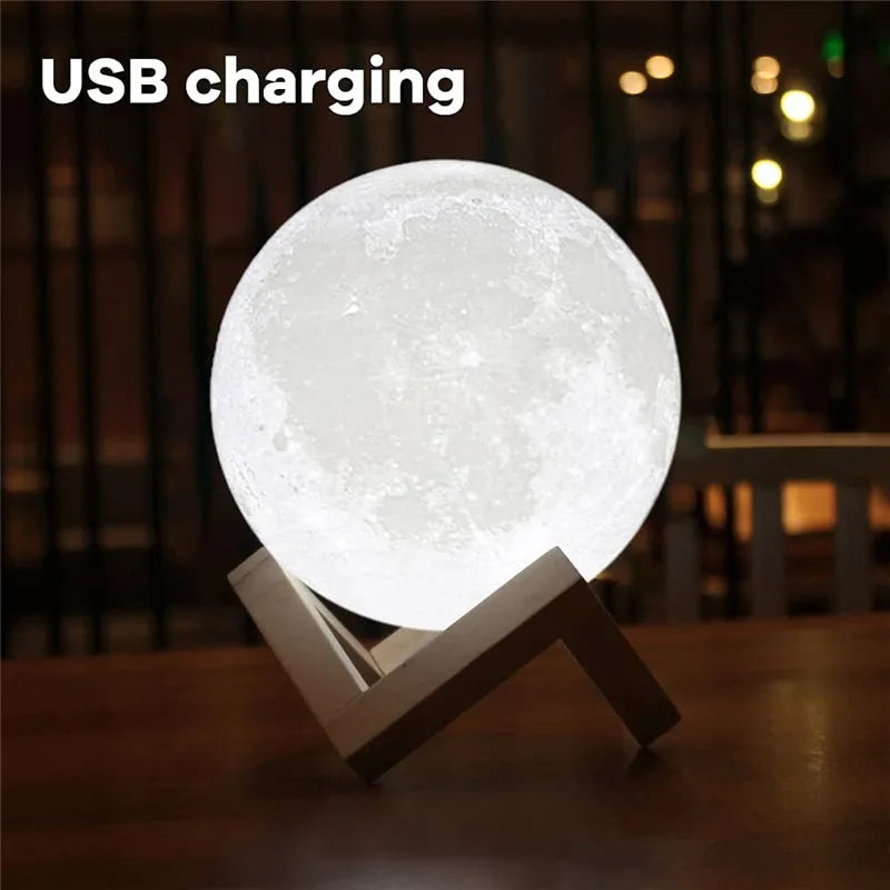 3D LED Print Moon Lamp