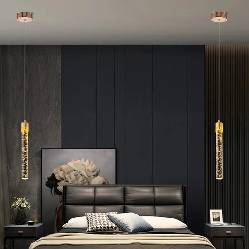 Modern Luxury Crystal Pendant Lamps  bedroom