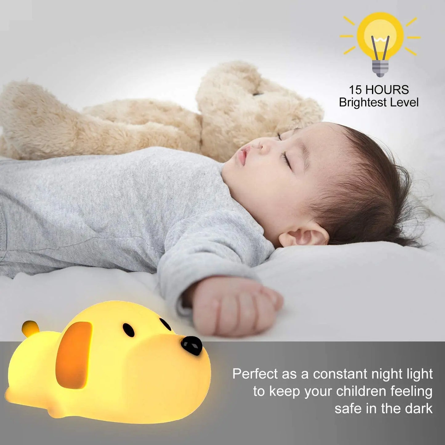 LED Night Light Silicone Papa Puppy